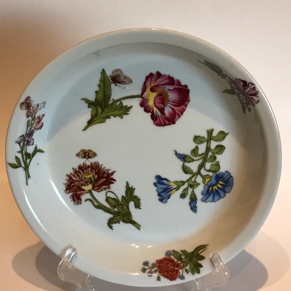 Cordon Blue BIA Porcelain Pie Serving Baking Dish 10" Flower & Butterfly Design